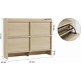 thumbnail image 4 of Shoe Storage Cabinet for Entryway with 3 Flip Drawers,Narrow Wood Shoe Cabinet with Adjustable Shelf,Freestanding Hidden Shoe Organizer for Foyer,Hallway,Living Room, 4 of 7