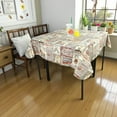 thumbnail image 2 of Serafina Home Fall Decor Farmhouse Flannel Vinyl Tablecloth: Country Rustic Farm to Table Pickup Truck Plaids Rooster Vintage Signs, Grey Orange Beige Ivory Design 52" x 90", 2 of 7