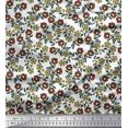 thumbnail image 1 of Soimoi Polyester Crepe Fabric Leaves & Floral Block Print Sewing Fabric Yard 42 Inch Wide, 1 of 3