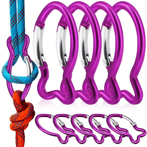 OFFIGAM 10Pcs Aluminum Fish Shaped Keychain Hook Carabiners for Outdoor and Hiking Essentials