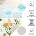 thumbnail image 6 of SKYSONIC Toilet Bathroom Rugs Sets 2 Piece, Dragonfly Butterfly Beige Soft Absorbent Fluffy Toilet Mat Set Non-Slip Rubber Backing Bath Mats for Bathroom,23.6"x15.7"+17.3"x13.4", 6 of 7