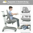 thumbnail image 6 of Gymax Kids Desk Study Chair Adjustable Height Depth w/ Sit-Brake Casters Grey, 6 of 10