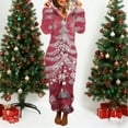 thumbnail image 2 of One Piece Pajamas Women Fuzzy Warm Sherpa Hooded Jumpsuit Printed Fleece Christmas Pjs Onesies Winter Playsuits (XL, Red|Xmas-Tree), 2 of 6