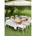 thumbnail image 3 of Outdoor Tablecloth with Umbrella Hole and Zipper, White Pumpkins Fall Rectangle Table Cloth 54x80 Inch Waterproof Tablecloth, Thanksgiving Flowers Autumn Leaves Picnic Table Cover for Patio Camping, 3 of 7
