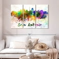 thumbnail image 2 of Elephant Stock San Antonio Skyline Colors Wall Art - Horizontal Multi Panel Canvas - Living Room Wall Decor - Places Multi Panel - Green And Blue Decor - 50" x 32", 2 of 8