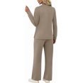 thumbnail image 5 of LMSOBT Two Piece Sets for Women Fall Travel Vacation Outfits 2026 Long Sleeve Lounge Sets Side Slit Wide Leg Pants, 5 of 5