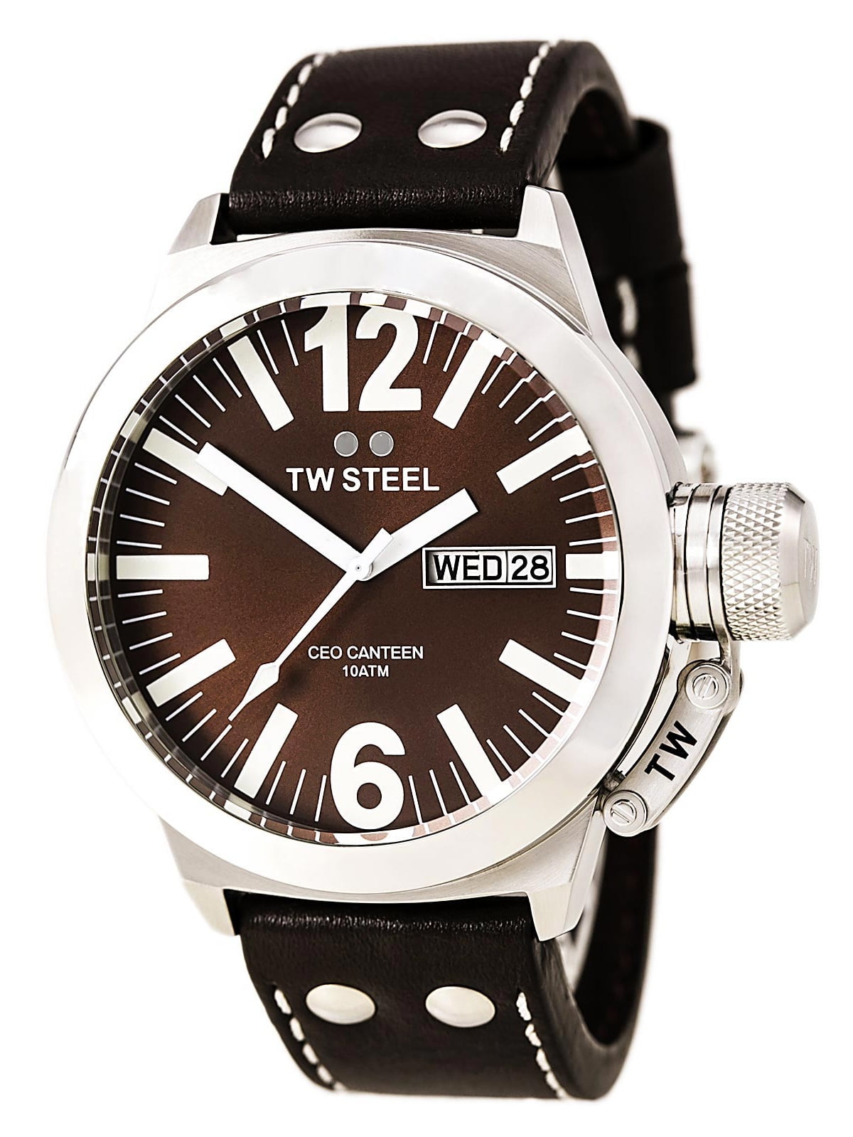 TW Steel CE1009 Men's Brown Dial Leather Strap Watch - Walmart.com