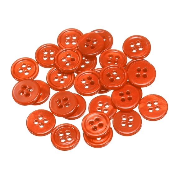 25Pack Shell Buttons, 11.5mm Mother of Pearl Sewing Buttons, Orange Red