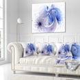 thumbnail image 2 of Designart Bright Blue Symmetrical Fractal Flower - Floral Throw Pillow - 18x18, 2 of 4