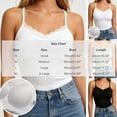 thumbnail image 3 of hoksml Women's Lace Trim Camisole Top with Built-in Bra, Adjustable Cross Back Straps, Stretch Soft Fabric Invisible Layering Tank Top for Daily Casual Wear, 3 of 6