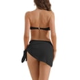 thumbnail image 3 of INSPIRAR CHIC Conjuntos de Bikini de Tres Piezas para Mujeres con Anillo en O, Parte Inferior de Tanga con Hebilla en la Espalda, Trajes de Baño Grande Negro, 3 of 5