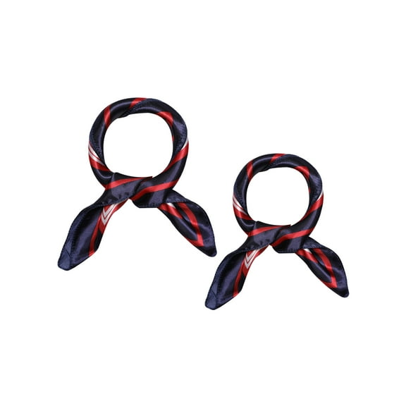 INSPIRE CHIC 2Pcs 50cm Women Satin Square Scarves Head Kerchief Hair Wrap Neck Scarf