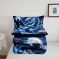thumbnail image 5 of Manfei Traditional Eastern Dragon Animals Twin Comforter Sets,Flower Crane Bedding Set,Navy,Black Reversible,2-Piece,1 Comforter and 1 Pillowcase, 5 of 7