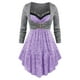 thumbnail image 1 of Camiseta Irregular Diseño Teñido Espacio Rosegal  Mangas largas de talla grande, 1 of 5