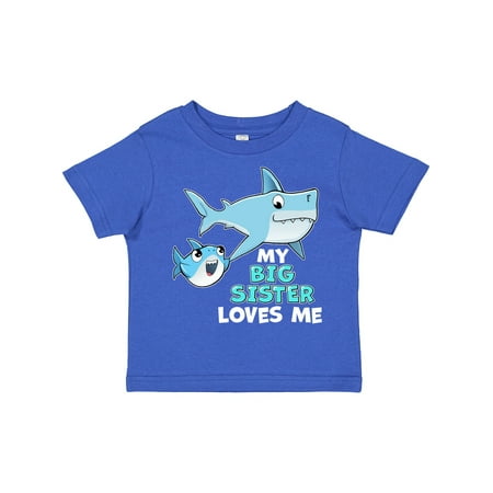 

Inktastic My Big Sister Loves Me with Cute Sharks Gift Toddler Boy or Toddler Girl T-Shirt