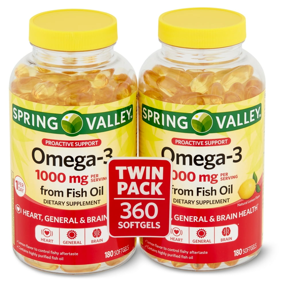 Spring Valley Omega3 Natural Lemon Flavor Dietary Supplement Twin Pack