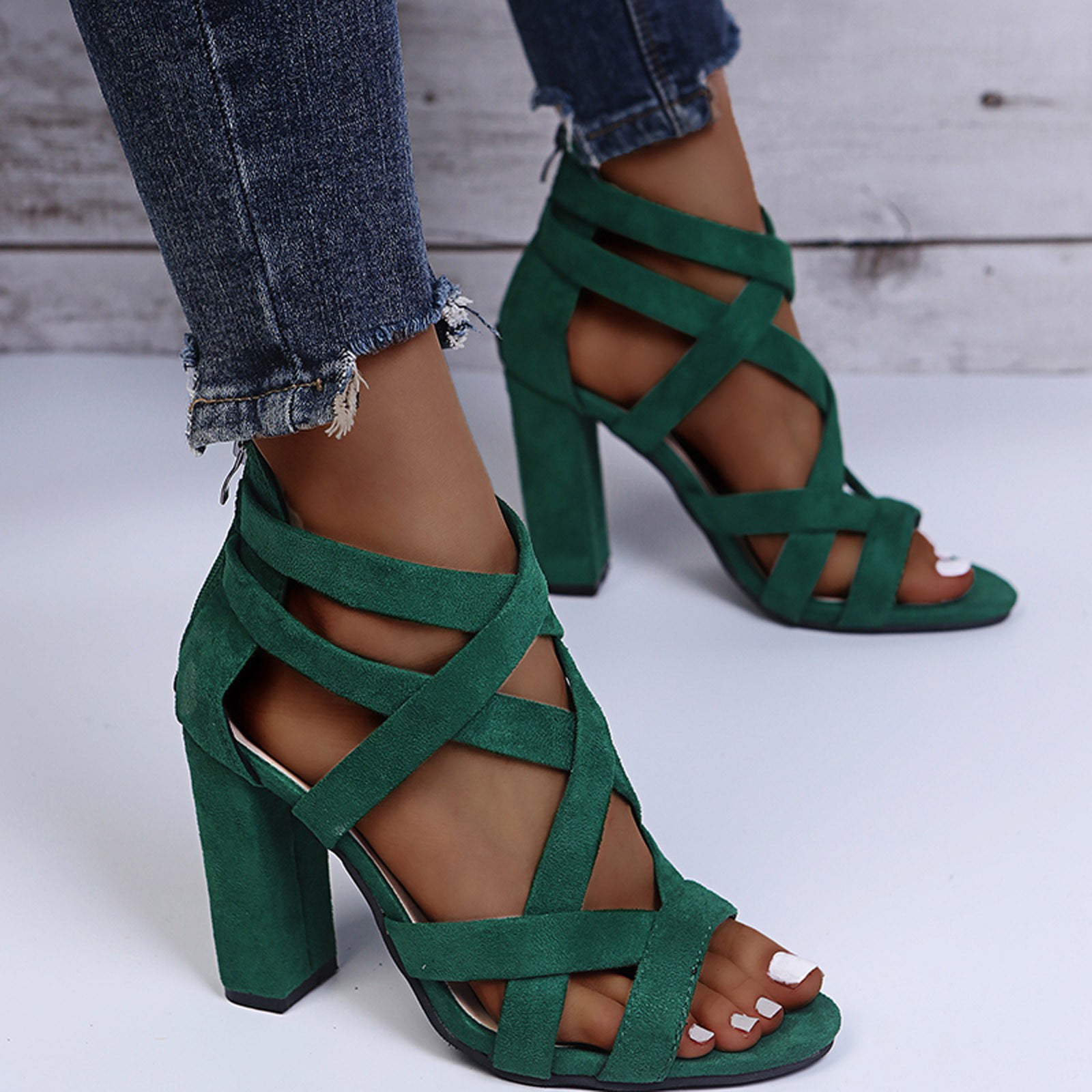 Green | Heeled Sandals | Strappy Sandals & Heels | OFFICE