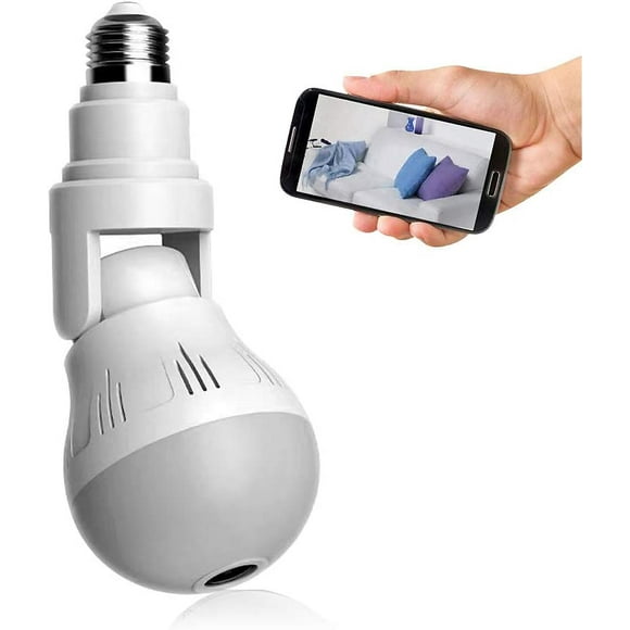 Light Bulb Camera, WiFi Security Bulb Camera, 360 Panoramic Camera, Wireless Smart Bulb Camera with Floodlight