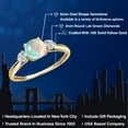 thumbnail image 2 of Gem Stone King 10K Yellow Gold Simulated White Opal and Lab Grown Diamond 3-Stone Ring for Women | 0.52 Cttw | Round Cabochon 6MM | Gemstone October Birthstone | Size 8, 2 of 6