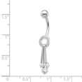 thumbnail image 3 of Bague de Nombril en Or Blanc 10k Vis pour Perçage Corporel, 3 of 7