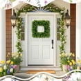 thumbnail image 3 of Boxwood Wreaths for Front Door Decor, 19" Artificial Greenery Square Wreath Decorations for Spring Summer Home Door Window Outside Wall Indoor Outdoor Porch and Birthday Wedding Party, 3 of 7