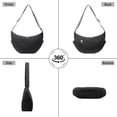 thumbnail image 2 of URSOFINE Quilted Puffer Hobo Bag for Women Men - Adjustable Strap Crescent Crossbody Shoulder Bag, Lightweight 2-Zipper Dumpling Casual Handbag with Multiple Pockets (Black), 2 of 7