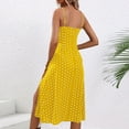 thumbnail image 4 of TUGOXIE Casual Women's Sundresses Slit Yellow Boho Midi Polka Dot Beach Dress XL, 4 of 6
