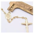 thumbnail image 2 of 4mm Cross Rosary Unisex Adult Chain Necklace 10K Yellow Gold, All Sizes - GOLDUM NYC, 2 of 5