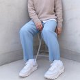 thumbnail image 2 of Pantalones De Pana Pantalones De Hombre Cálidos Y Suaves De Color Sólido De Moda De Ajuste Suelto Informal para Otoño Azul L, 2 of 4