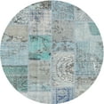 thumbnail image 1 of Ahgly Company Machine Washable Indoor Round Contemporary Light Steel Blue Area Rugs, 6' Round, 1 of 7