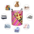 thumbnail image 2 of DouZhe Waterproof Collapsible Large Laundry Baskets, Skateboard Pizza Stripes Prints Circular Hamper with Handles, 2 of 7