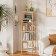 thumbnail image 6 of 5-Tier Bamboo Bathroom Shelf, Bathroom Standing Shelves, Multifunctional Shelving Unit for Living Room Bedroom Kitchen, Natural Color, 6 of 16
