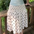 thumbnail image 2 of Wxolcjlv Womens Polka Dot Midi Skirt Smocked Elastic Waist Ruffled A‑Line Cut Casual Skirts, 2 of 5