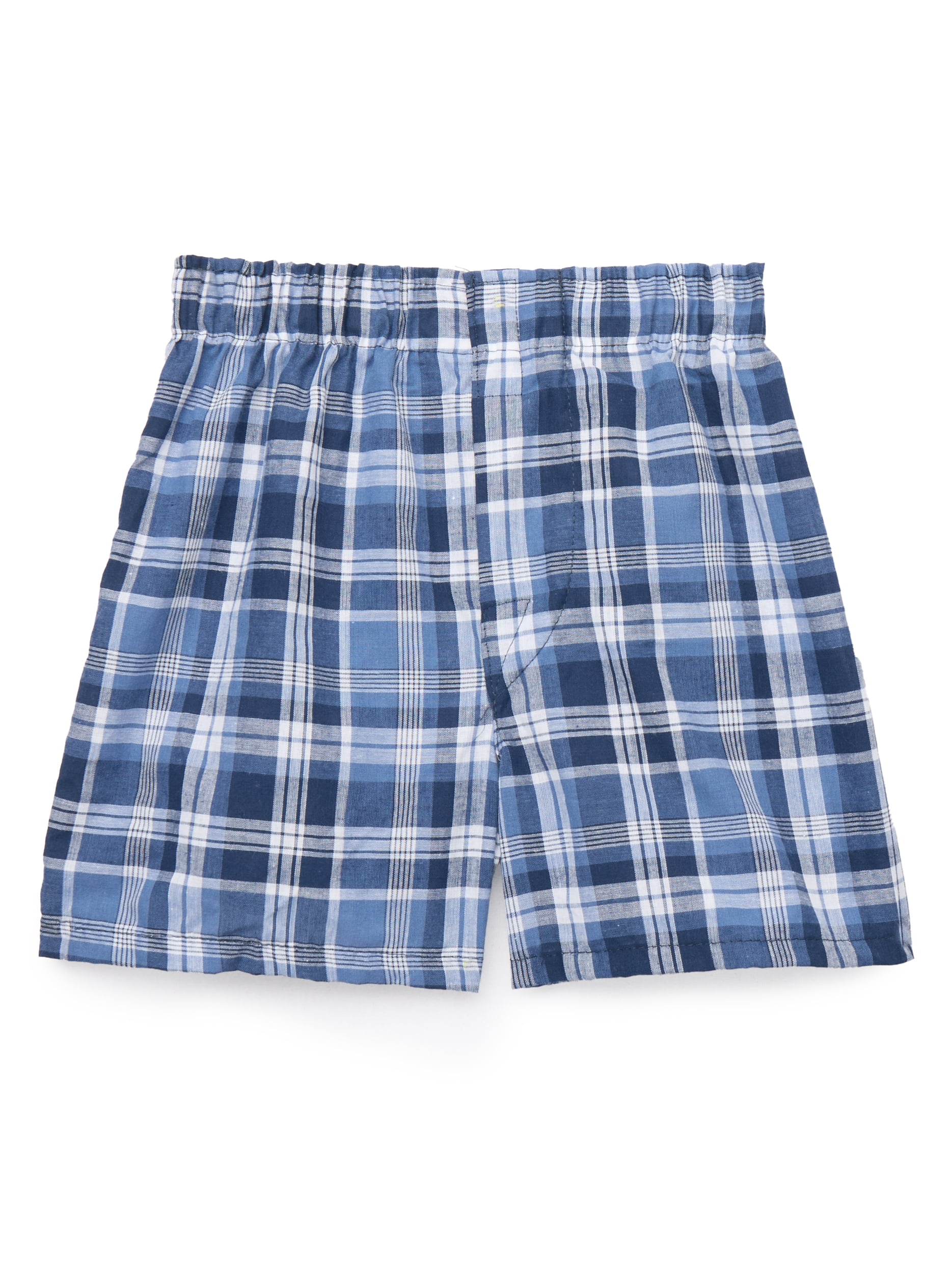 Wonder Nation Boys Plaid Woven Boxers, 5-Pack, Sizes S-XL