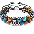 thumbnail image 1 of 1 Uds. Pulseras para hombres y mujeres para protección Perles Diamtre 8mm Noir Bleu Jaune Tigre Cristal Pierre Naturelle pulsera Homme Et Femme Cha, 1 of 5