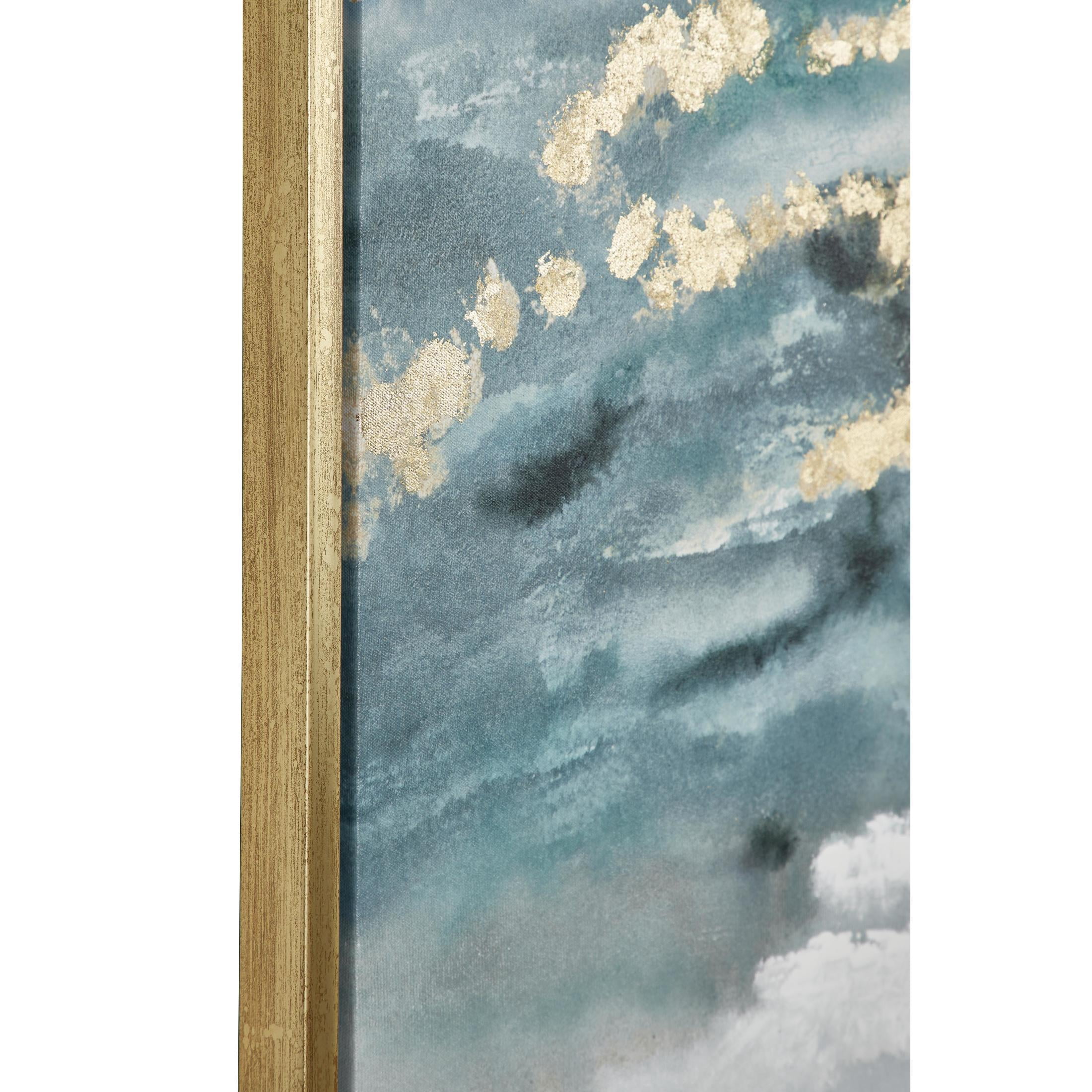 36" x 48" Enlarge Slice Geode Framed Wall Art with Gold Frame, by DecMode