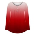 thumbnail image 5 of Women's Fall Henley V Neck Button Up Tunic Tops Flowy Long Sleeve T-Shirts Gradient Printed Blouse for Leggings, 5 of 5