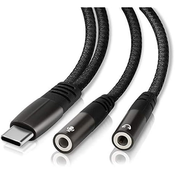 USB C Microphone Adapter, USB C to 3.5mm Combo 3.5mm Hi Fi Audio & Mic Jack Splitter Compatible with iPhone 16 15 Pro Max/15 Pro/15 Plus,iPad Pro/Air, MacBook, Pixel 9 8 7, Galaxy S24 23 S22