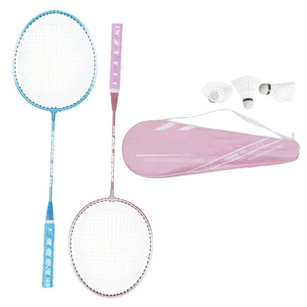 1Pair Professional Double Badminton Racquet Set Light Weight Shuttlecocks Racquet for Outdoor Backyard Games Enduring
