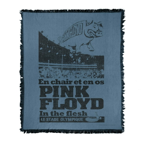 Pink Floyd Blanket, 50'x60' in The Flesh Woven Tapestry Cotton Blend Fringed Throw