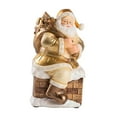 thumbnail image 4 of Figura de Papá Noel, adorno de mesa navideño, accesorios para fotos de fiestas, estatua de Papá Noel oro, 4 of 9