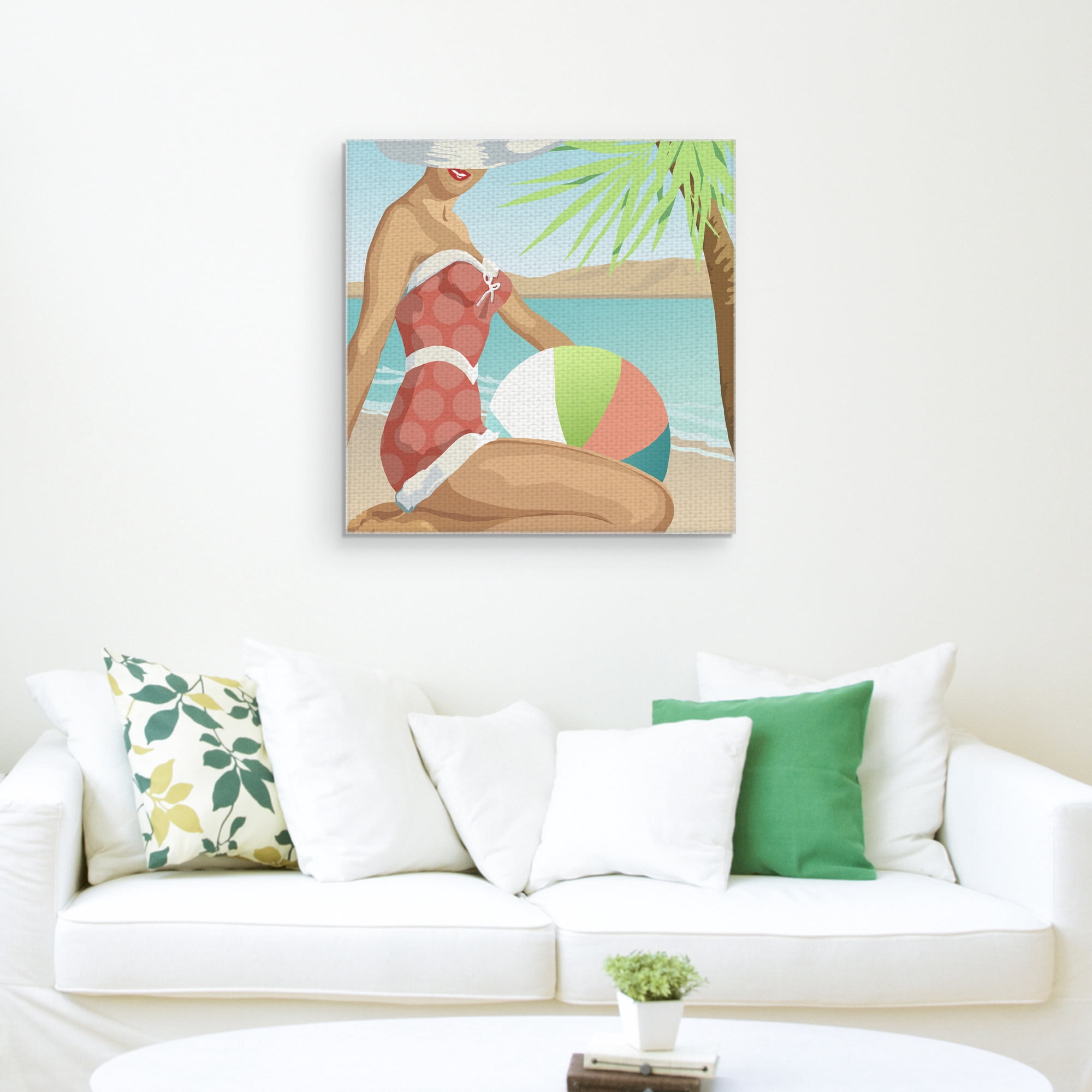 Masterpiece Art Gallery Beach Beauty I Portrait By Carol Robinson Canvas Art Print 24" x 24"