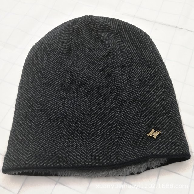 Gorro de punto de otoño e invierno para hombre, Jersey grueso y cálido con forro polar, gorro de lana que combina con todo, gorro de orejeras para invierno
