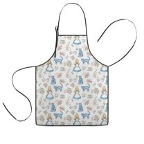 Princess Pattern Kids Aprons for Girls and Boys,Adjustable Neck Strap Toddler Aprons for Kids Cooking Baking