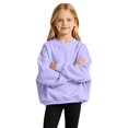 thumbnail image 5 of Ruyang Youth Girls Oversized Sweatshirt Drop Shoulder Crewneck Kids Long Sleeve Pullover Soft Polyester Casual Basic Tops, 5 of 9