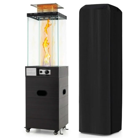 Costway Patio Heater 40,000 BTU Outdoor Propane Gas Heater with Cover and Wheels