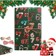 67 wrapping sheets, 67 emoji-themed fun holiday gift wrapping sheets for teenagers, Santa Claus 67 emoji-themed gift wrapping sheets, unique six- or seven-sheet holiday wrapping sheets.