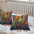 thumbnail image 5 of Colorful Peacock Outdoor Pillow Covers Pack of 2 Boho Abstract Feathers Polka Dots Waterproof Throw Pillow Covers Decorative Cushion Cases for Patio Garden Tent Balcony Couch 26x26 inch, 5 of 8