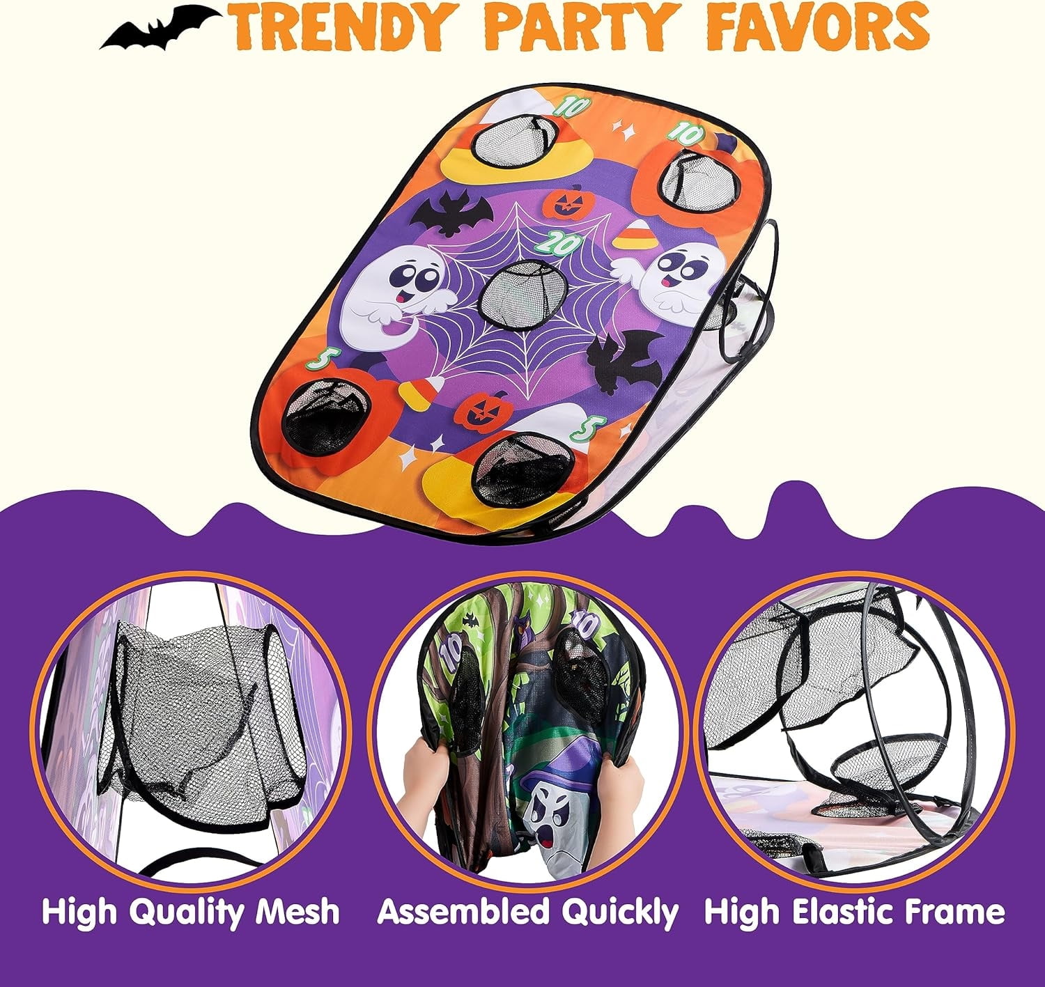 Joyfy Halloween Toss Game Board with Bean Bag for Kids Outdoor Toys, Halloween Party Favor, Beach Yard Outdoor Activities, Family Party Supplies，Camping Outside Play Toy