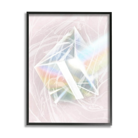 Pastel Prism Rainbow Reflection Abstract Graphic Art Black Framed Art Print Wall Art